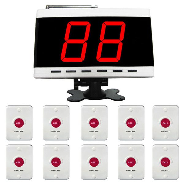 SINGCALL. Conference Calling System bell, Nurse Call Aid Call, 10 pcs of pagers and 1 pc Display