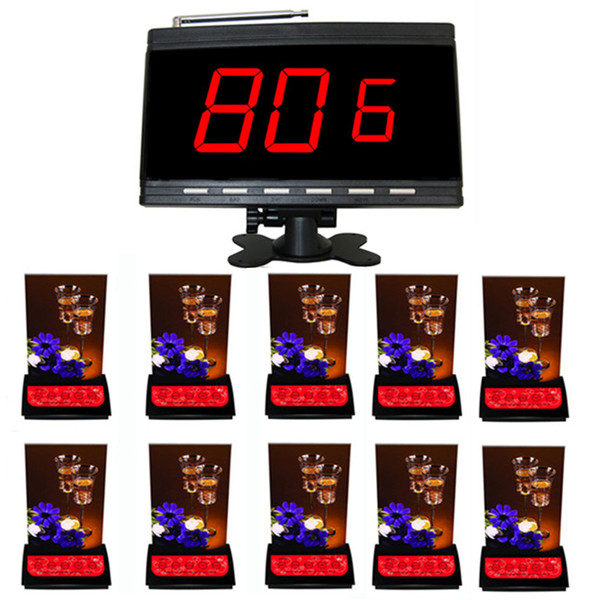 singcall. guest pager system.wireless pager button.pager.10 pcs table call and 1 pc display receiver of APE9600.