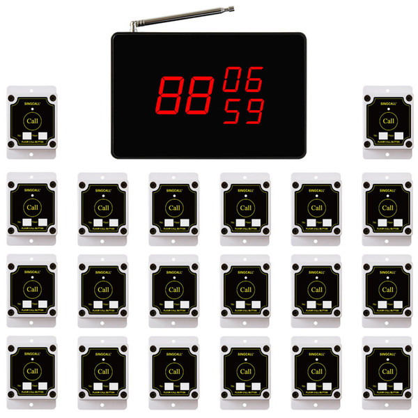 SINGCALL Wireless Service Paging System for Construction Site, 1 Screen 20 Bells