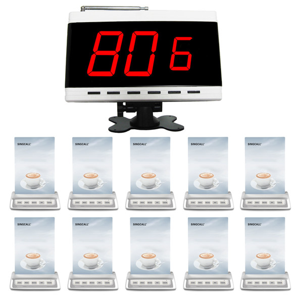 SINGCALL Calling System 1 receiver and 10 calling bells for Restaurant , Cafe ,KTV