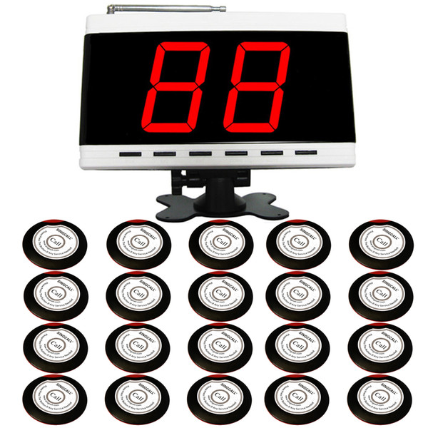 SINGCALL.Pack of 20 Table Bells and 1 White Call. Display a group of two-digit ,waiter calling system