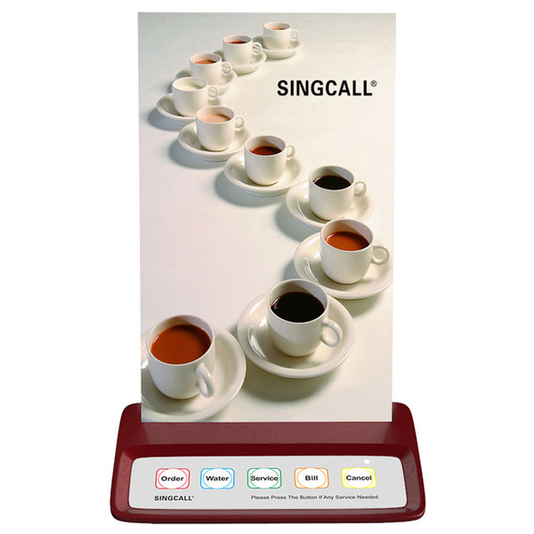 SINGCALL Calling System waiter call button, red pager with 5 keys to call for entertainment places