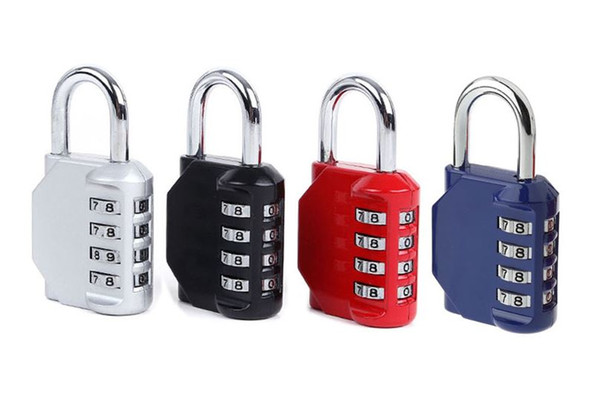 4 Digital Mechanical Lock Gym Cabinet Box Bag Password Padlock Clutch Anti-Theft Lock Aluminum Alloy Safety Theft Protection Locks