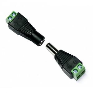 5.5 x 2.1 mm dc connector female & male dc power jack adapter for cctv camera or led strip 1000pcs = 500pairs