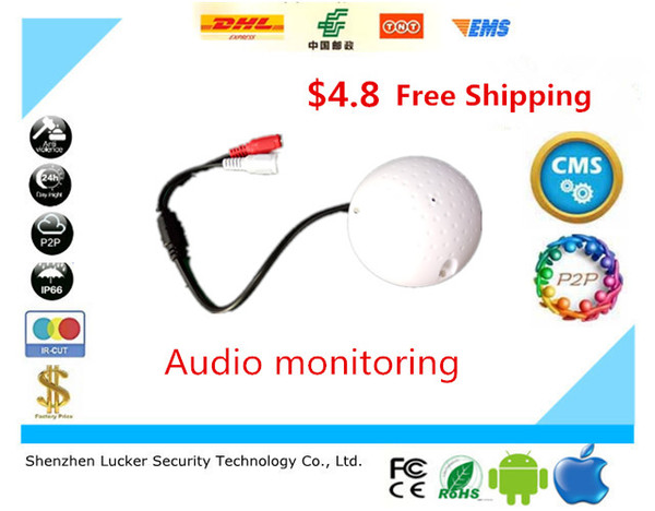 Lucker Security Golf Shape audio listening devices CCTV Microphone audio Pickup Device High Sensitivity 12V DC sound Monitor