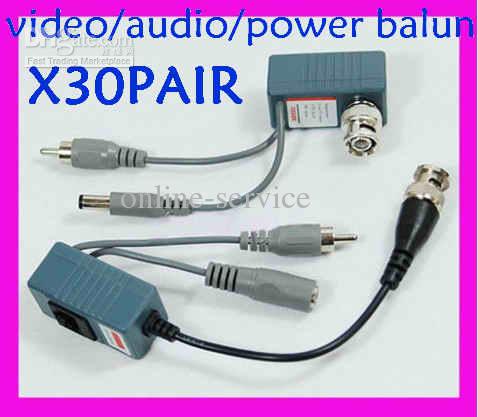 Factory sale !!CCTV Pair BNC Male UTP RJ45 Cat5 Passive Video/audio/power Balun M-301