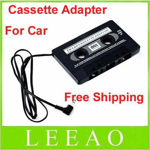 Best 150pcs/lot RA 3.5mm Car Vehicle Audio Stereo Cassette Tape Adapter for MP3 Player Phone Black