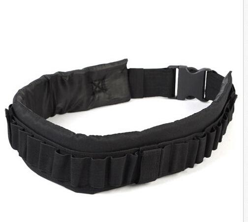 Tactical Sling Ammo Holder Belt 27 Holes Rounds 2-Strap Elastic Cartridge Designed for Rifle Bullets Hunting Shotgun Shell Bandolier black