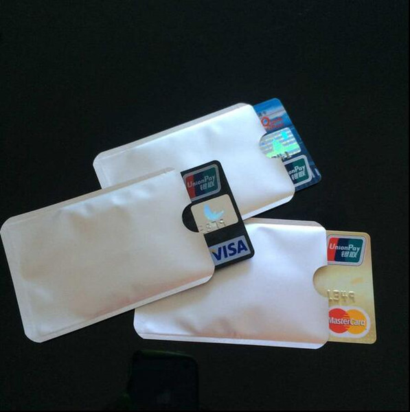 Wholesale-1000pcs Anti Theft Credit Card Holder Aluminum RFID Blocking Sleeve Protect your money and ID, OEM welcome