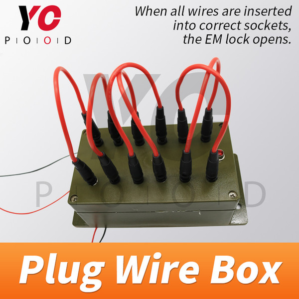 Plug Wire Box Escape Room Takagism Game Props all the wires are inserted into the right sockets to open the door chamber room