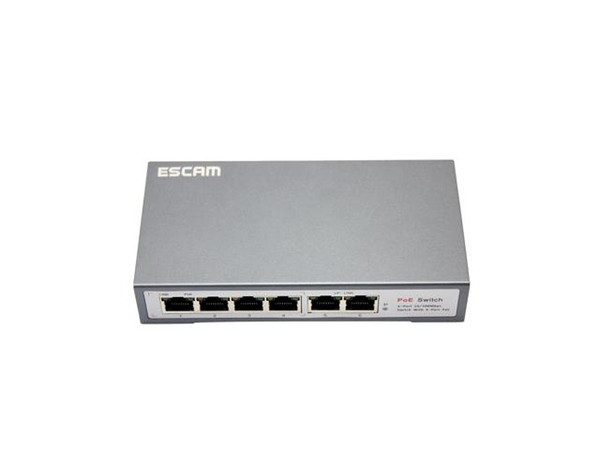 ESCAM 4CH POE Switch 10/100M 150m Distance 85W DC&2 Lan Port for IP Camera CCTV System NVR POE Power Supply Adapter