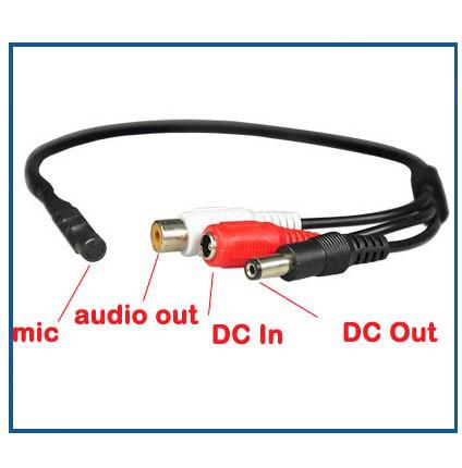 Mini Mic Voice Audio Microphone RCA Output Cable for CCTV Security Camera DVRs Mic 100pcs/lot