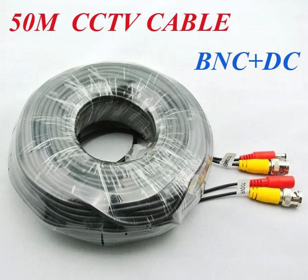 Free Shipping 50M BNC Video Power DC Cable CCTV DVR 50 METER Extension Cable