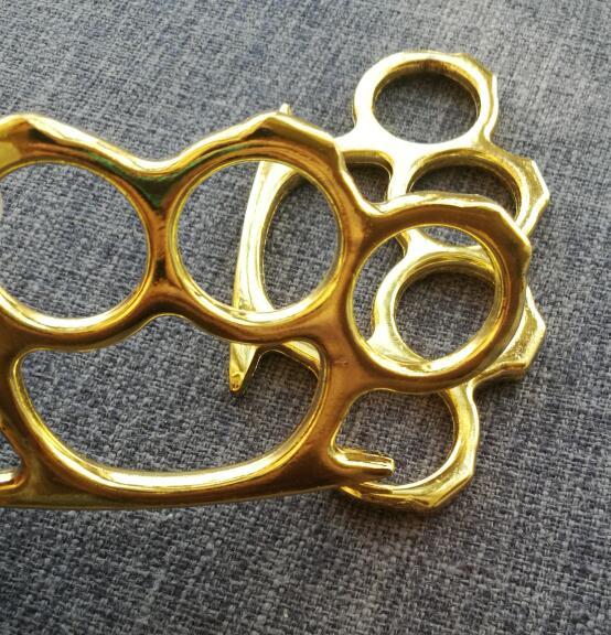 New Gold THICK STEEL BRASS KNUCKLES DUSTER BUCKLE Brass Knuckle Dusters Charm Pendants Free drop shipping