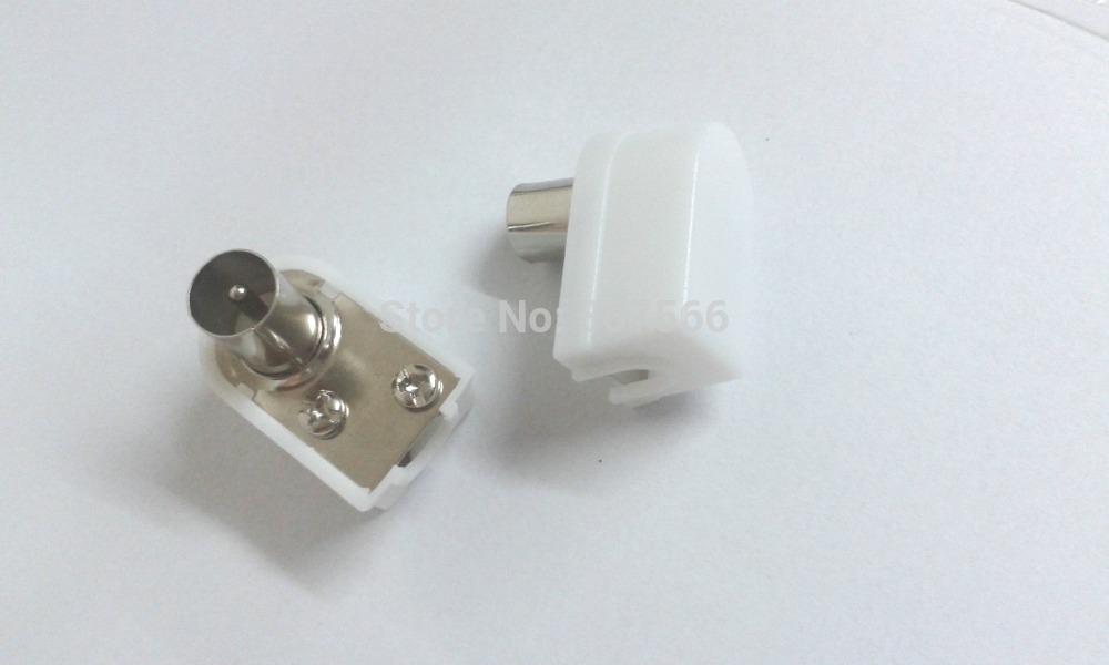 50pcs TV AERIAL COAXIAL RIGHT ANGLED WHITE MALE PLUG CONNECTOR