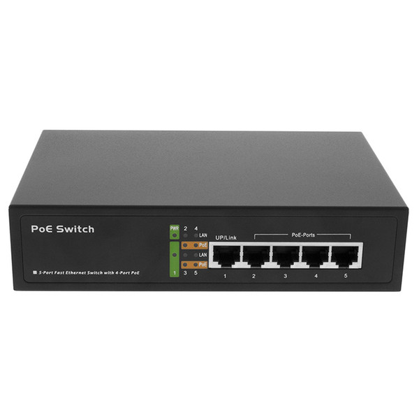 5 Port PoE Switch 4 PoE Ports | 1 Uplink Port 65W 802.3af 48V for Cameras AP VoIP