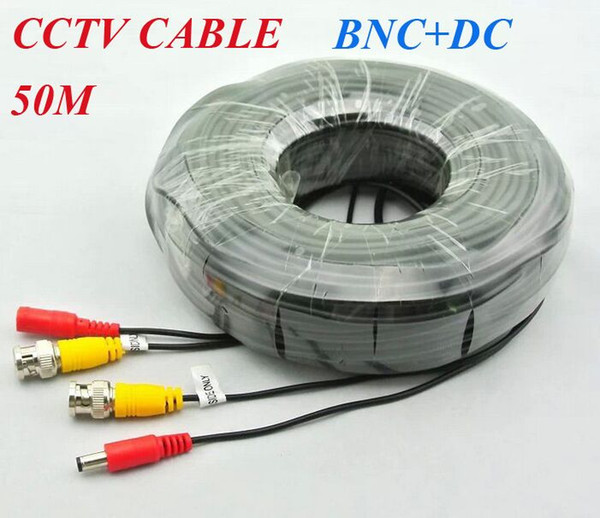 DHL Free Shipping Video Security 165ft Video Power Security Camera Cable 50M for CCTV Surveillance DVR Kit System AHD Camera