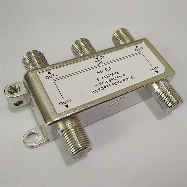 Hot Selling 4 Way 4 Channel Satellite/Antenna/Cable TV Splitter Distributor 5-2400MHz F Type Wholesale