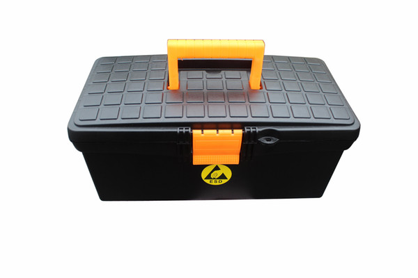 ESD-Safe toolbox Yellow Reaching Hand Logo, Black