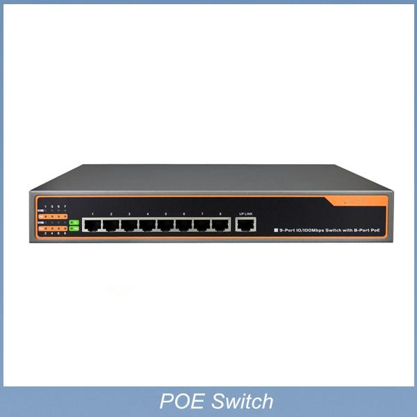 9-Port 10/100M switch with 8 port POE IEEE802.3at POE Switch Power Over Ethernet interruptor For IP Camera ,VoIP Phone , AP devices