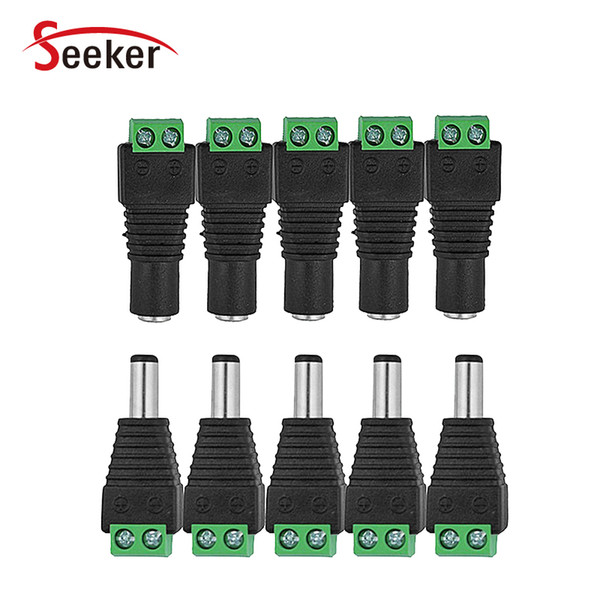 New CCTV Power DC Male Female Plug Jack Connector Adapter for LED Strip 5.5x2.1MM