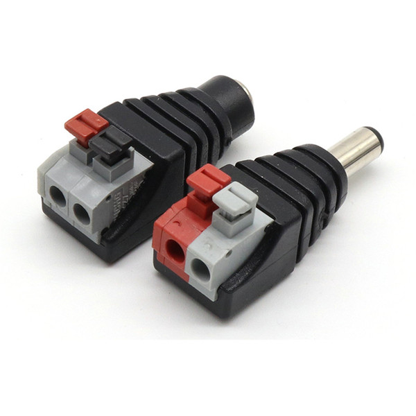 DC Male Female Connector 2.1*5.5mm DC Power Jack Adapter Plug Connector for 3528/5050/5730 Single Color Led Strip