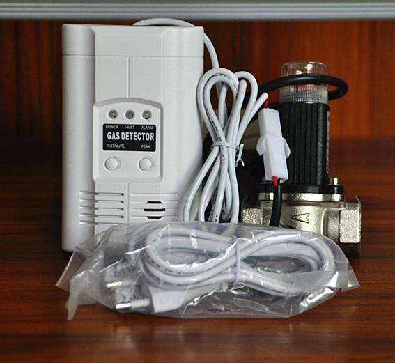 DC Powered Wire-In Combustible Gas Detector Electromagnetic Valve of Relay Output No/Nc Gas Alarm LPG Gas detector