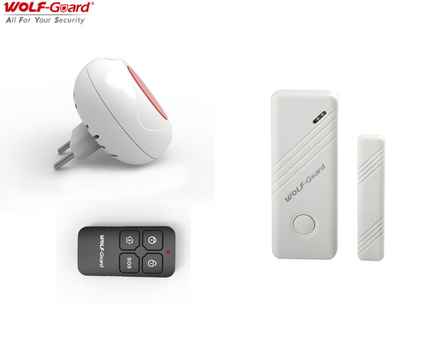 Wolf-Guard DIY Home Security Alarm System Wireless Indoor Sound Flash Siren+ Door Window Sensor+Remote Control EU Plug 433MHZ