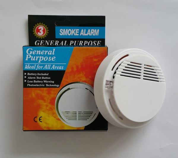 White Wireless Smoke Detector System with 9V Battery Operated High Sensitivity Stable Fire Alarm Sensor Suitable for Detecting Home Security