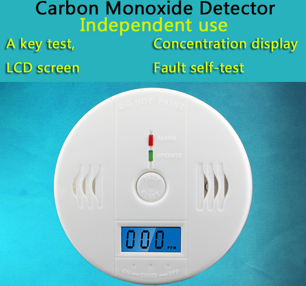 Home Security 85dB Warning High Sensitive LCD Photoelectric Independent CO Gas Sensor Carbon Monoxide Poisoning Alarm Detector