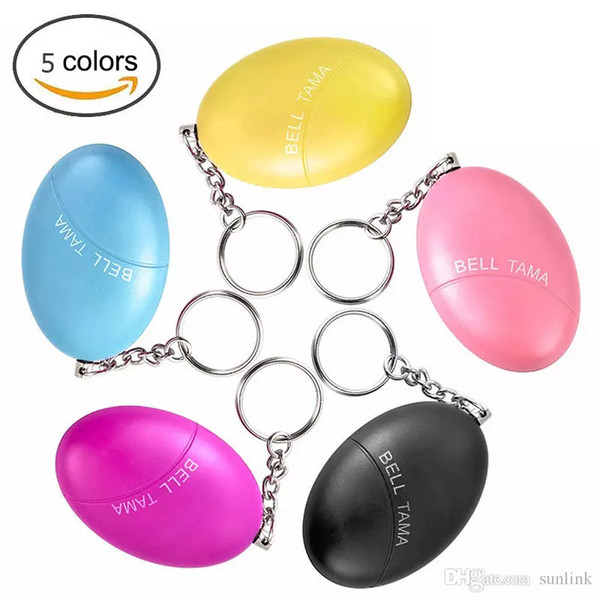 Personal Security Alarm Safety Keychain Women Anti Attack Self Defend Egg-Shaped with Retail Box Multi Colors