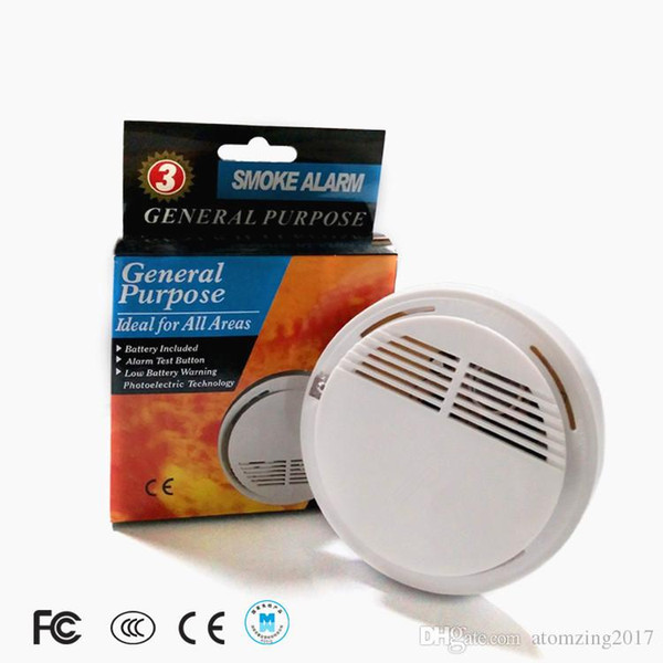 Smoke Detector Alarms System Sensor Fire Alarm Detached Wireless Detectors Home Security High Sensitivity Stable LED 85DB 9V Battery