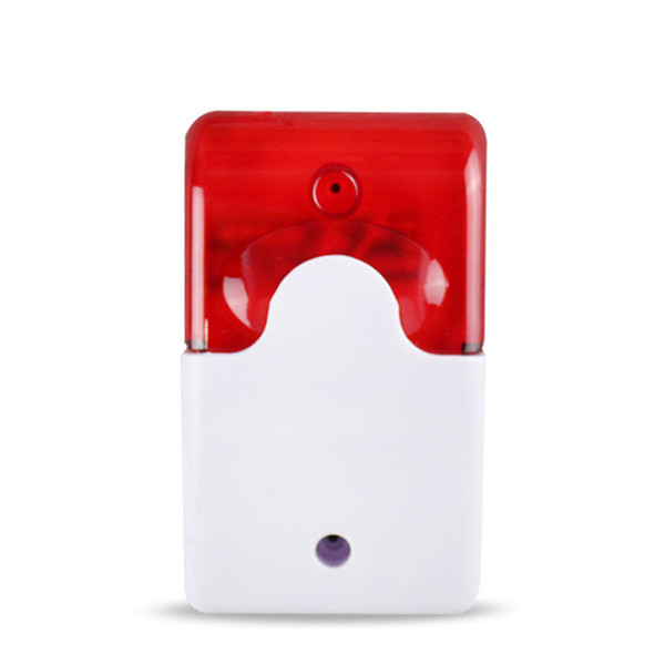 1Sets Mini Wired Strobe Siren Durable 12V Sound Alarm Strobe Flashing Red Light Sound Siren Home Security Alarm System 110db