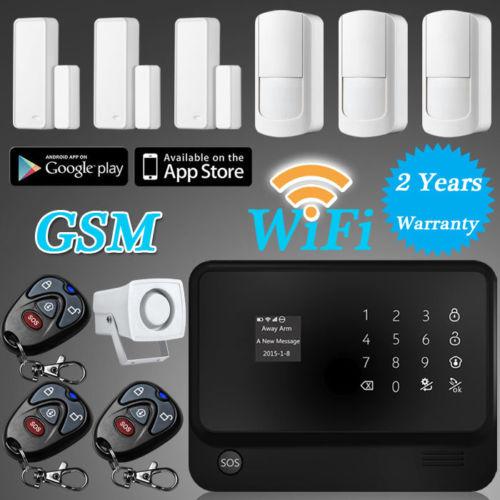 2017 2.4G WiFi RFID GSM GPRS Home Burglar Alarm System Kit Door sensor Reminder