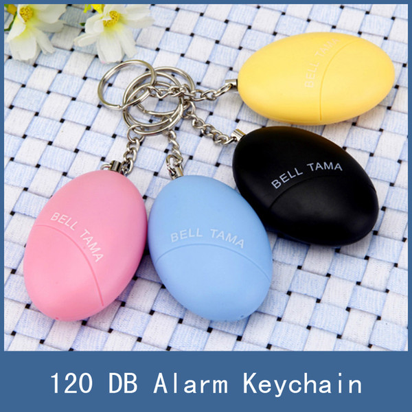 New Personal Security Alarm Safety Keychain Women Anti Attack Self Defend Egg-Shaped with Retail Box Multi Colors