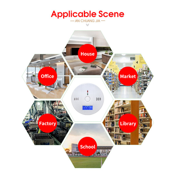 Home LCD Photoelectric Independent Security High Quality CO Gas Sensor Carbon Monoxide Poisoning Alarm Detector Free Shipping Alarm