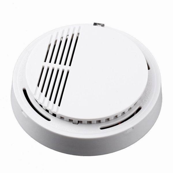 Free Shipping White Color Home Security Photoelectric Cordless Fire Smoke Sensor Detector Alarm