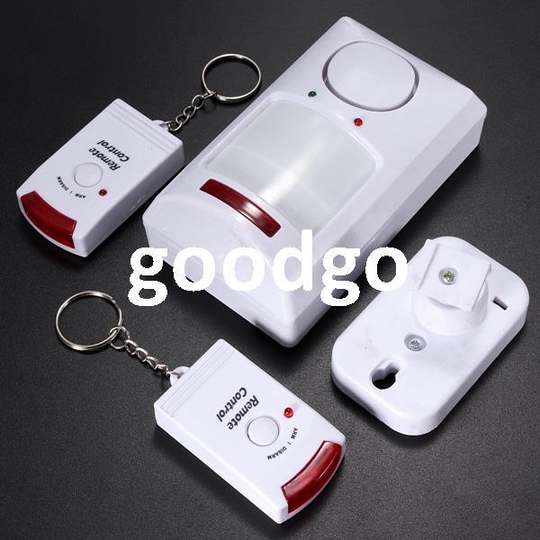 Freeshipping Portable IR Wireless Motion Sensor Detector + 2 Remote Home Security Burglar Alarm System