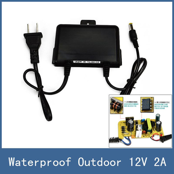 Brand New Waterproof Outdoor 5.5*2.1mm DC 12V 2A Power Supply Adapter for CCTV Monitor Camera or PTZ Bracket , AC 100-240V