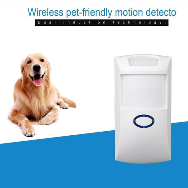 White Wireless Alarm Anti-pet Type PIR Motion Sensor Detector With Long Detect Distance