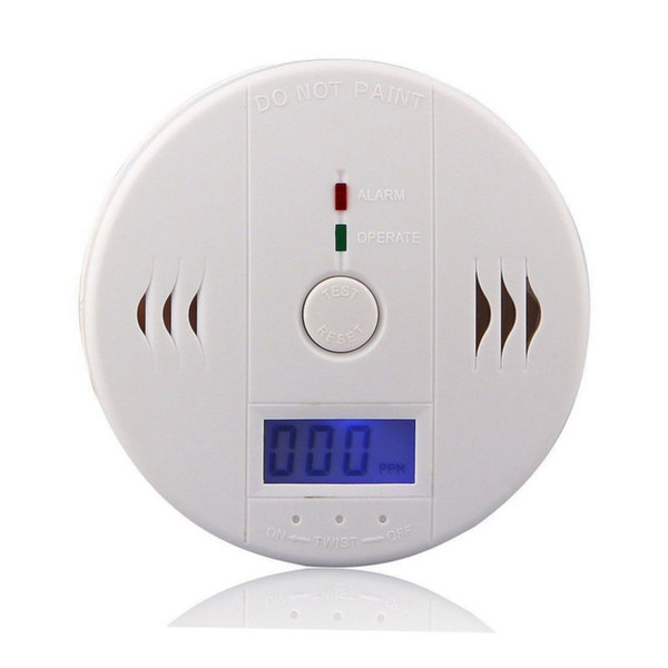 White CO Carbon Monoxide Smoke Sensor Gas Leak Warning Alarm High Sensitive LCD Detector