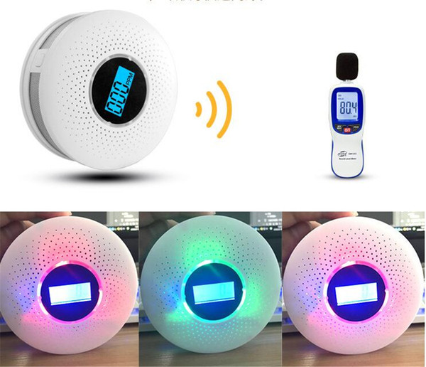 2 in 1 LED Digital Gas Smoke Alarm Co Carbon Monoxide Detector Voice Warn Sensor Home Security Protection High Sensitive