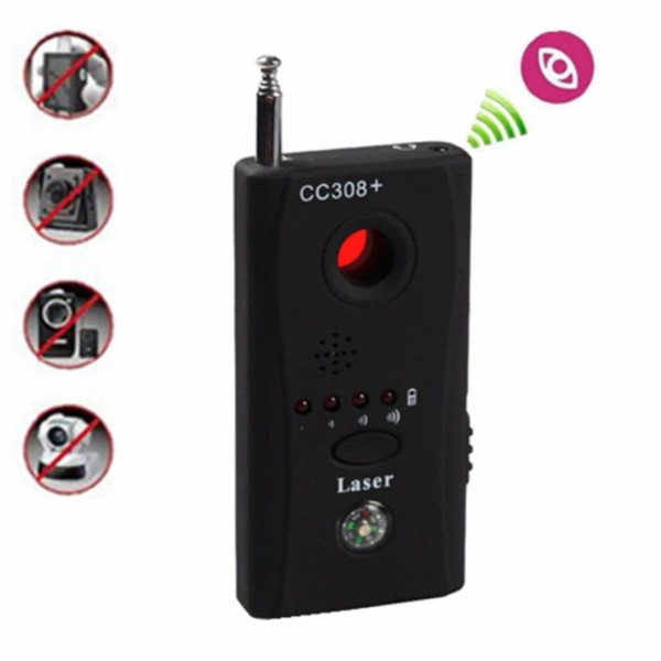 CC308 Wireless FNR Full-frequency Detector Radio Wave Signal Detect GSM Device Finder Laser Lens RF Signal Detector