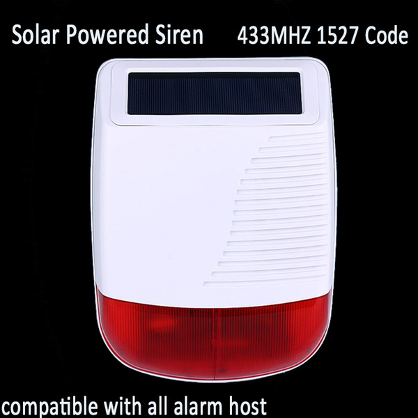 110 db solar panel powered rechargeable battery Wireless solar strobe siren alarm panel accessories for home motion sensor