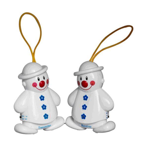 New Wireless Infant Baby Alarm Sleep Cry Detector Monitor Safe Call Baby Care Watcher Reminder Lovely Snowman Design 2pc