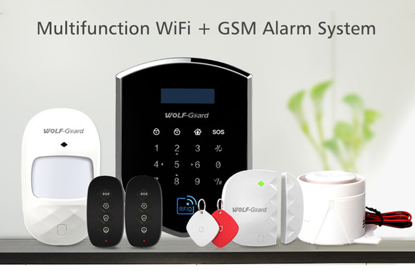 Wolf-Guard DIY 2G GSM WIFI Sheild Wireless Home Alarm Security Burgle System Door/Window Sensor PIR Motion Detector Remote Control Access