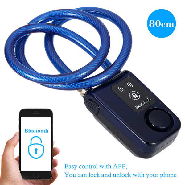 New Super 80cm Intelligent Phone APP Control Smart Alarm Bluetooth Lock Waterproof 110dB Alarm Bicycle Lock Outdoor Anti Theft Lock