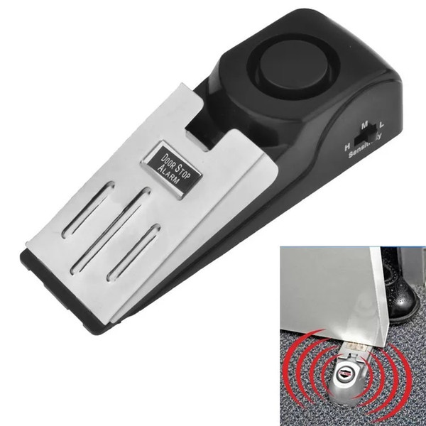 120 dB stop system Security Home Wedge Shaped Door Stop Stopper Alarm Block Blocking Systerm Free Shipping