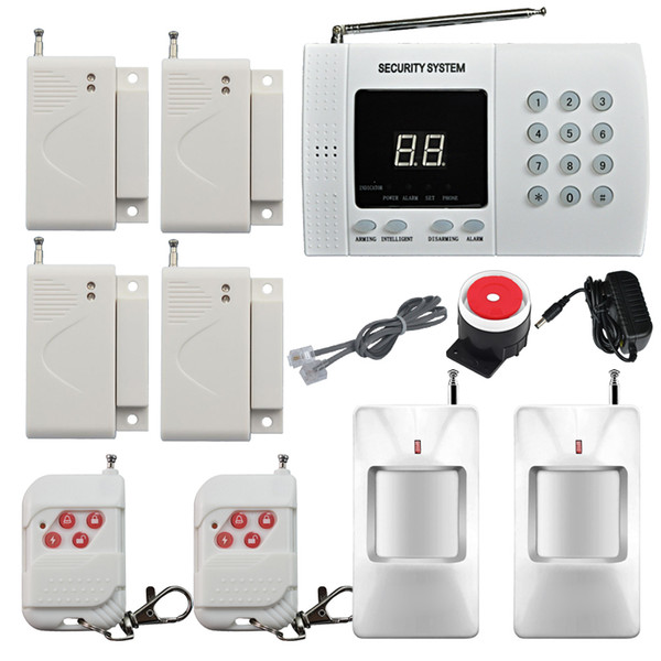 99 Zones Wireless PSTN PIR Home Security Burglar Alarm System Auto Dialing Dialer 2x Motion Detector 4x Door/Windows sensor