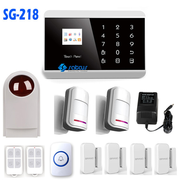 APP Control Wireless Intelligent touch button TFT color display GSM + PSTN GSM system ALARME wireless home security SG- 218